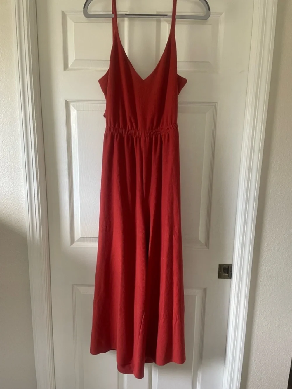 Loft Wide-Leg Jumpsuit with Spaghetti Straps spring boho size large READD>>> - Picture 8 of 12